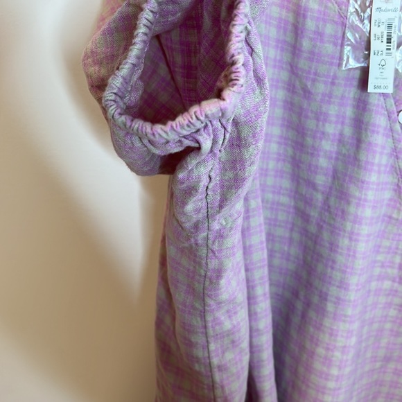 MADEWELL | Linen Blend Gingham Wrap Top - Picture 5 of 9
